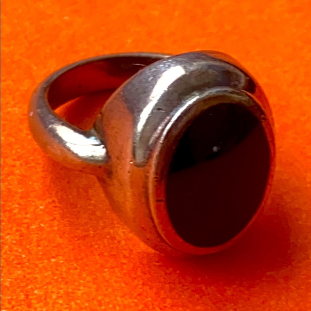 bOMA Vintage sterling silver Onyx ring s 6.25